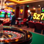 Winning at the roulette table featuring 5z777 highlights in a luxurious casino setting.