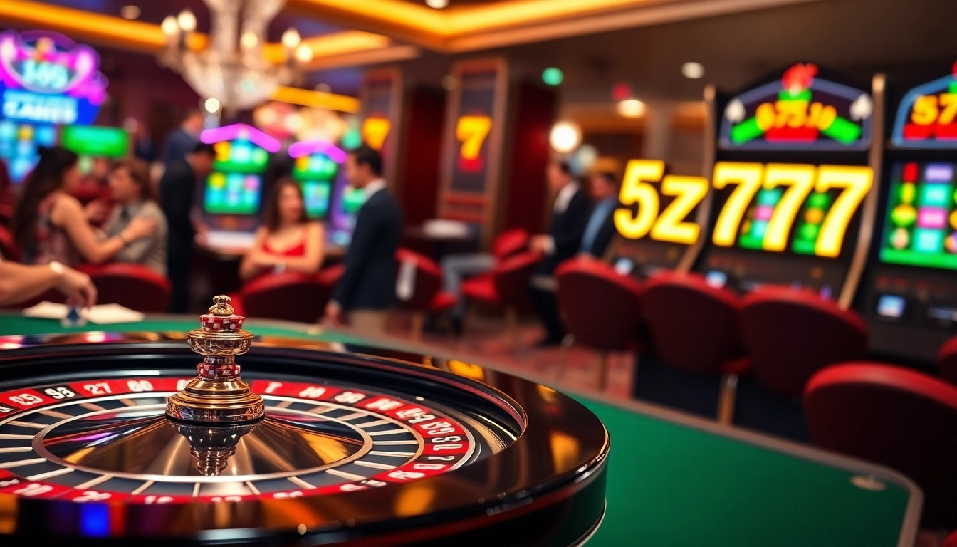 Winning at the roulette table featuring 5z777 highlights in a luxurious casino setting.