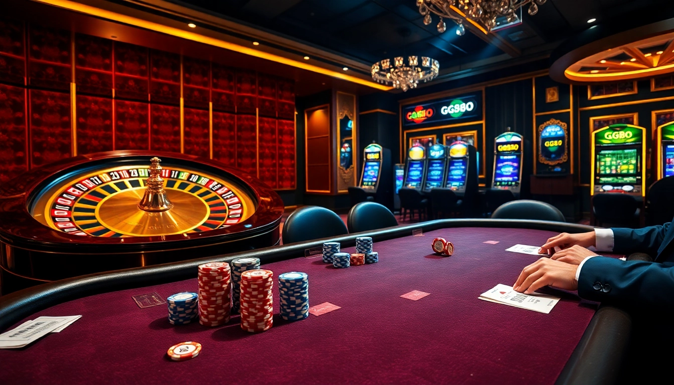 Experience the thrilling GG88 poker atmosphere with vibrant chips and intense gameplay.