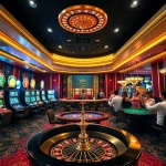 Experience the thrill of gambling at 222bd with vibrant casino tables and lively patrons.
