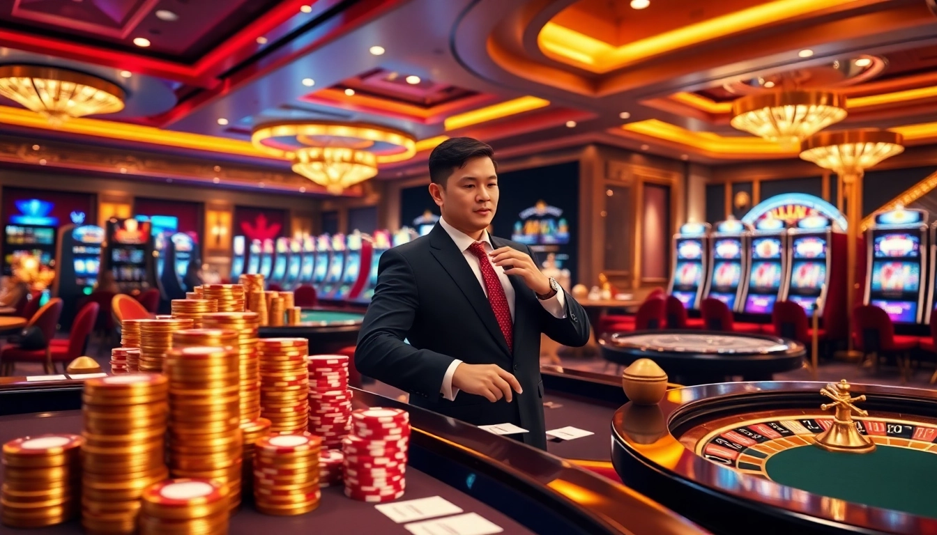 Experience the excitement of casino games at 88aa with vibrant slot machines and professional dealers.