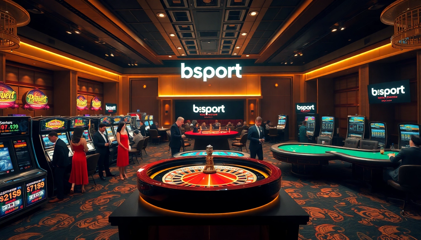 Experience the thrill of live gaming at bsport with a vibrant casino atmosphere featuring roulette, poker, and slot machines.