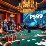 Experience the thrill of PS99 at a vibrant casino table with lively players.