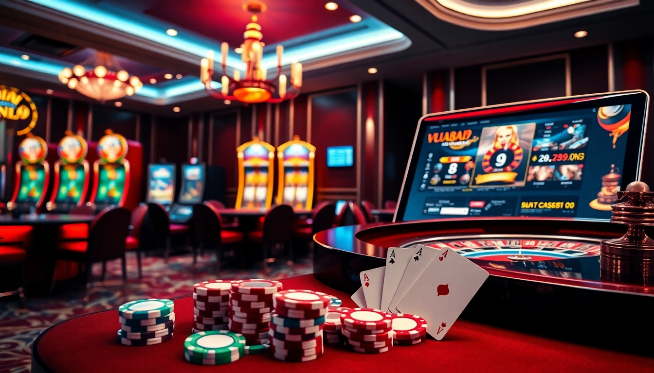 Experience professional gambling with Vuabai9 casino tables and vibrant slot machines.