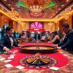 Experience the thrill of I9BET at a vibrant casino table with professional gamblers.
