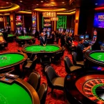 Witness NK88 players engaging in thrilling casino games at high-end tables filled with excitement.