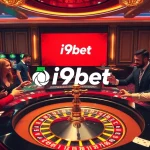 Experience the excitement of i9bet with a vibrant casino scene featuring roulette and poker.