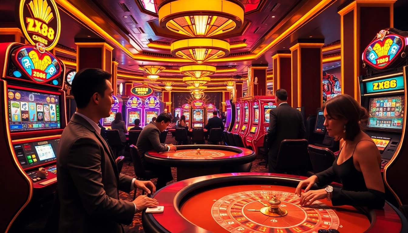 Experience the excitement of winning at ZX88 casino with vibrant slot machines and lively gameplay.