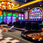 Experience the thrill of gambling at CN3789 with vibrant casino visuals featuring games like slots and roulette.