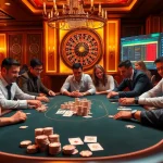 Players strategizing at a poker table inside the vibrant atmosphere of https://lc88.supply/, highlighting luxury and excitement in online gambling.