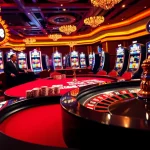 Exciting gaming scene featuring f168 casino table with dealer, poker chips, and roulette wheel.