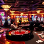 Players experiencing the thrill of gaming at PG66's vibrant casino, engaged in roulette and poker.