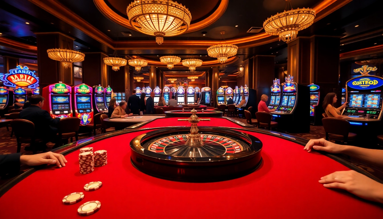Daga casino scene with vibrant roulette wheel and poker chips, highlighting excitement of high-stakes gambling.