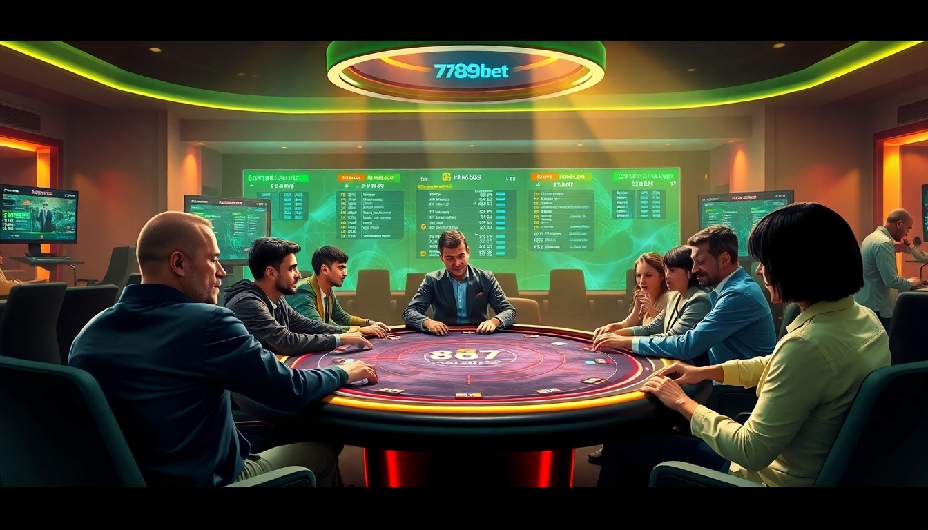 Exciting online gaming scene at 789bet poker table with engaged players.