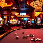 Experience thrilling gameplay at iq88 with vibrant casino tables and slot machines.