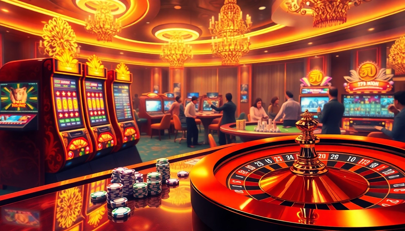 Engage in exciting games at 79KING, featuring vibrant casino action with roulette and poker chips.