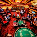 Players engaging at the Fi88 casino tables, enjoying the high-stakes atmosphere of gambling.