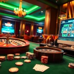 Experience thrilling 包网 gameplay at a luxurious casino table with poker chips and a roulette wheel.