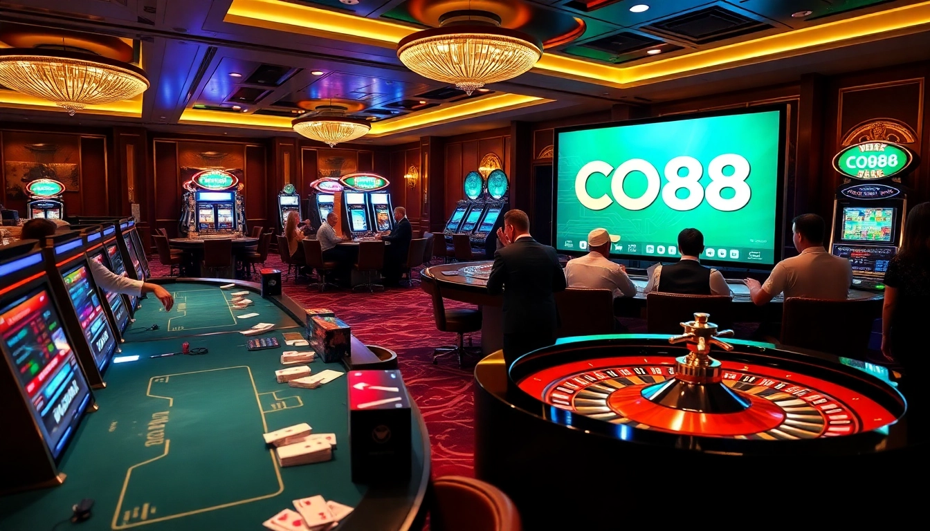 Players engaging in exciting online gambling games at CO88 casino.