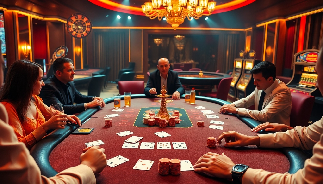 Exciting poker game scene featuring kl99 branding and vibrant casino elements.