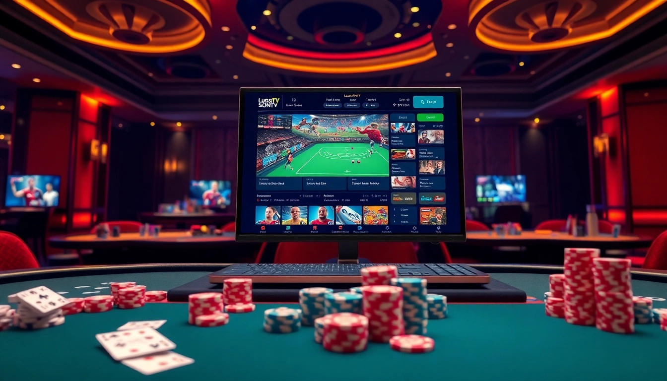 Engage in thrilling betting strategies on LuongSonTV with vibrant casino visuals and excitement.