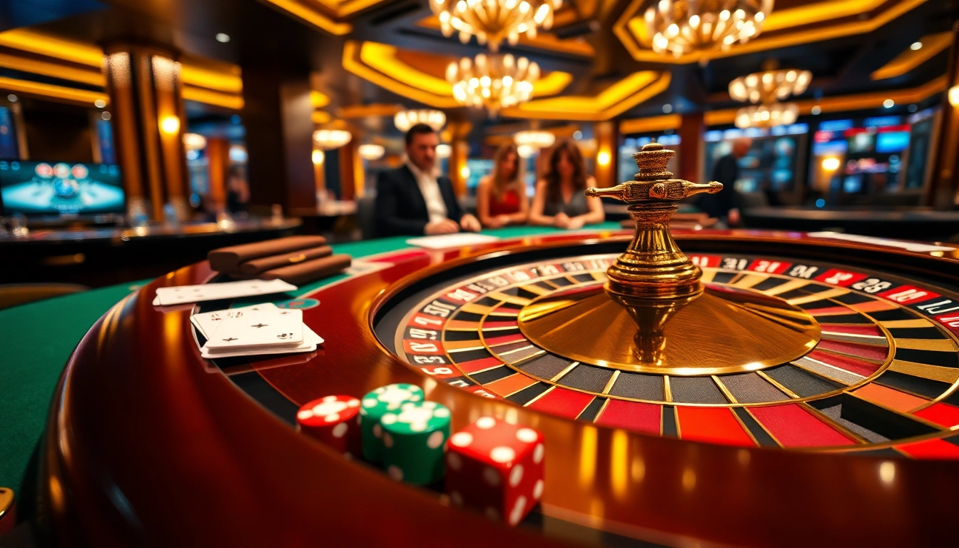 Players enjoying exhilarating roulette at RR88 casino, showcasing luxury and excitement.