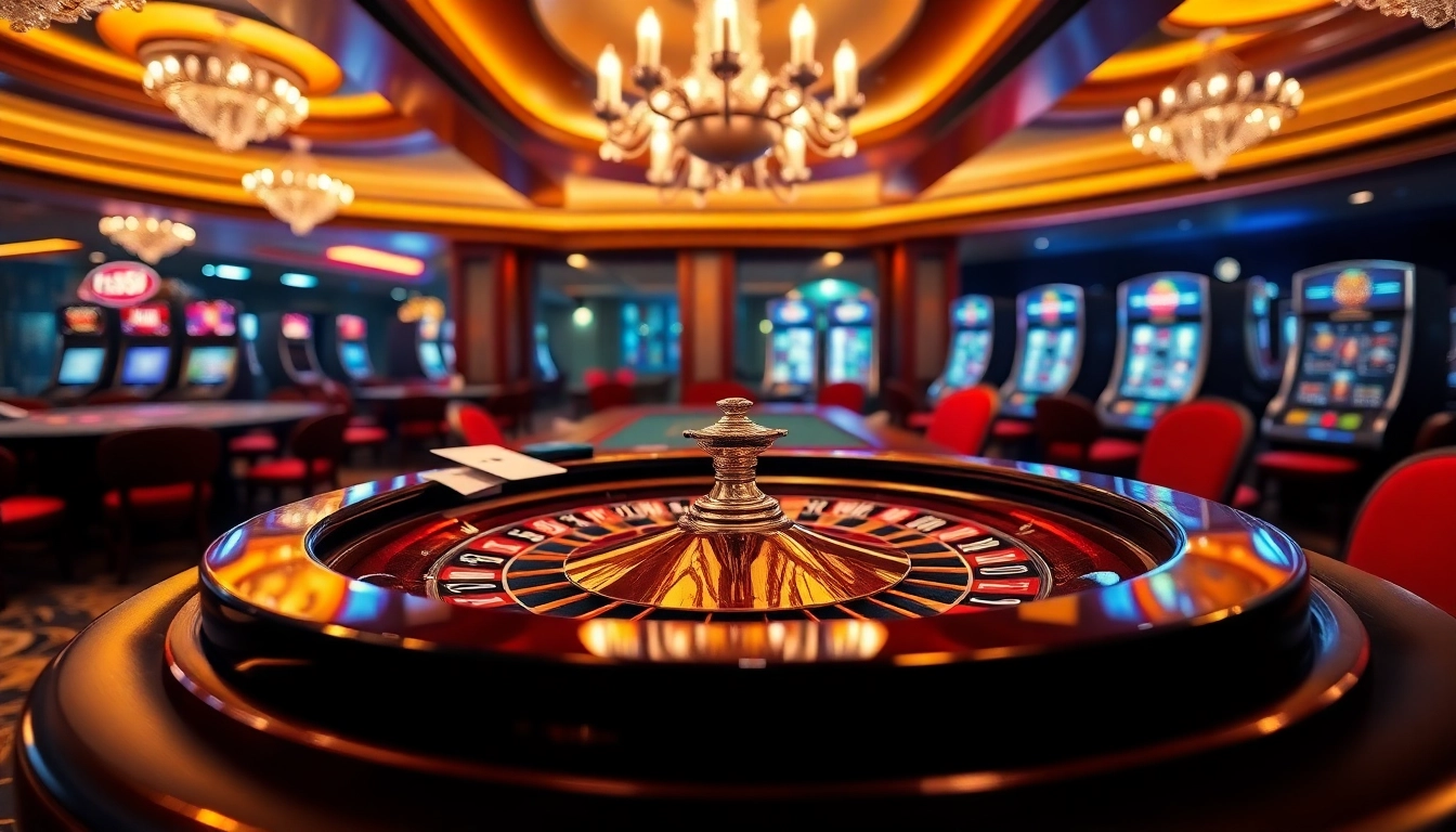 Experience the thrill of win55 with an exciting casino scene featuring poker and roulette games.