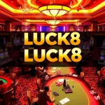Experience the thrill of gambling at LUCK8 with lively casino tables and vibrant slot machines.