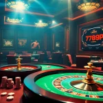 Players enjoying a thrilling game at a 789P casino table, surrounded by chips and excitement.
