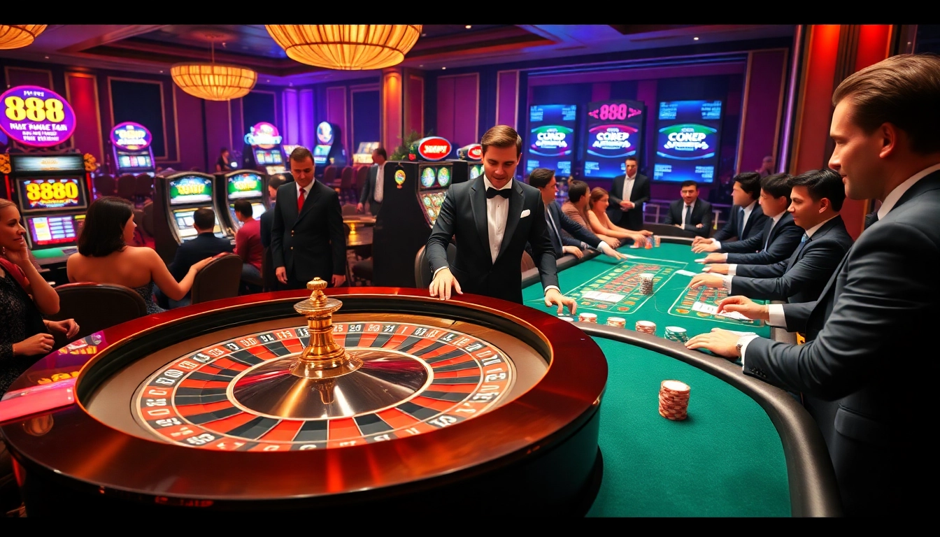 Experience the thrill of winning at 888P with vibrant casino gaming visuals.