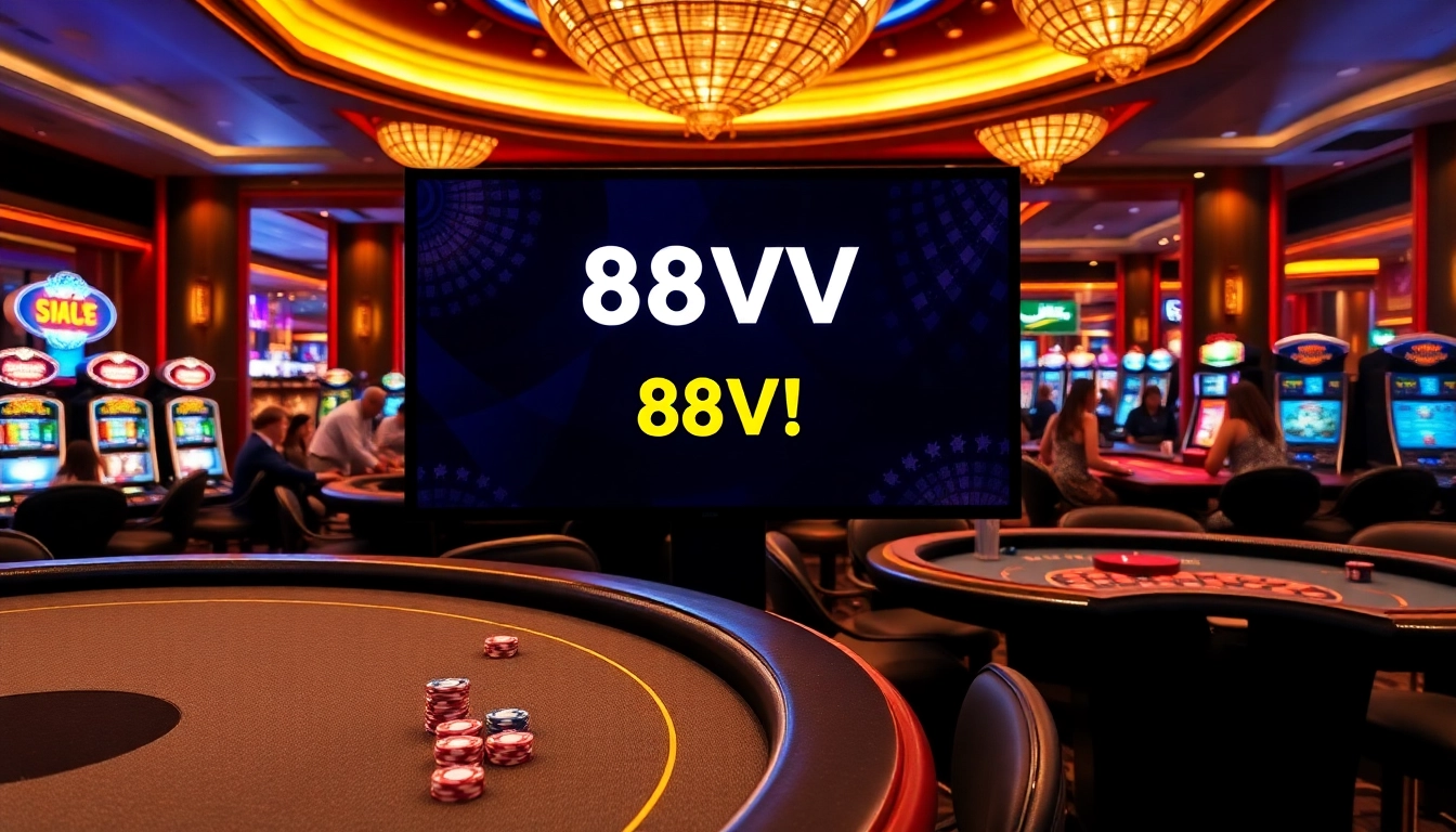 Experience the excitement of gambling at 88VV casino with dynamic gaming tables and vibrant atmosphere.