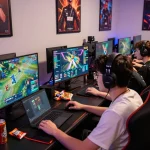 Exciting gaming atmosphere with players strategizing and engaging in GG88's esports betting.
