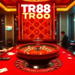 Experience the thrill of TR88 with players betting at a luxurious roulette table.