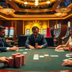 Experience the thrill of mm66 with vibrant casino action at a luxurious poker table.