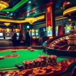 X88 casino scene showcasing an ornate poker table, vibrant gambling chips, and elegant players.
