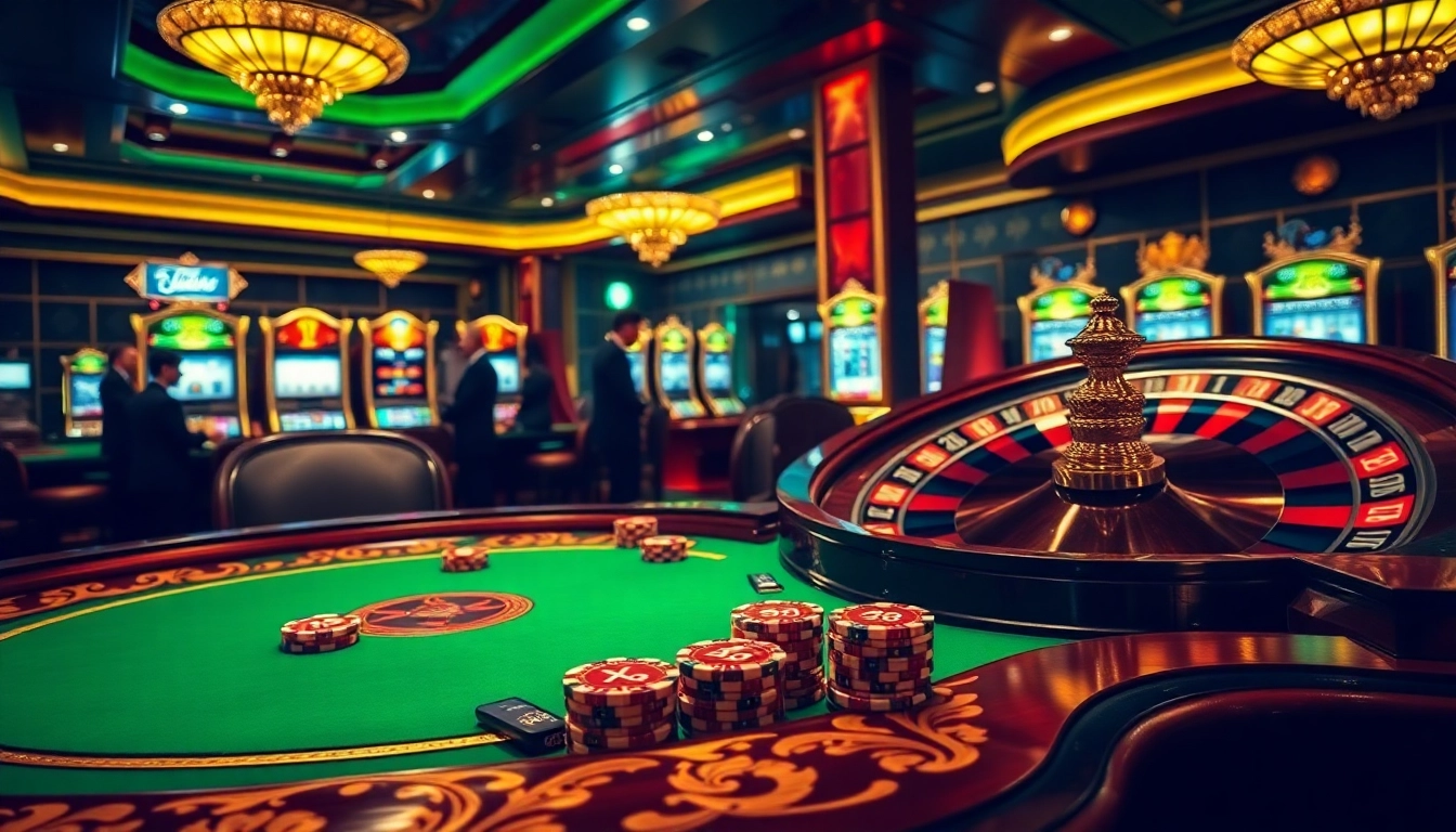 X88 casino scene showcasing an ornate poker table, vibrant gambling chips, and elegant players.