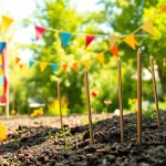 יתד אנקור המסייע לעיצוב חיצוני מרהיב בגינה בהירה
