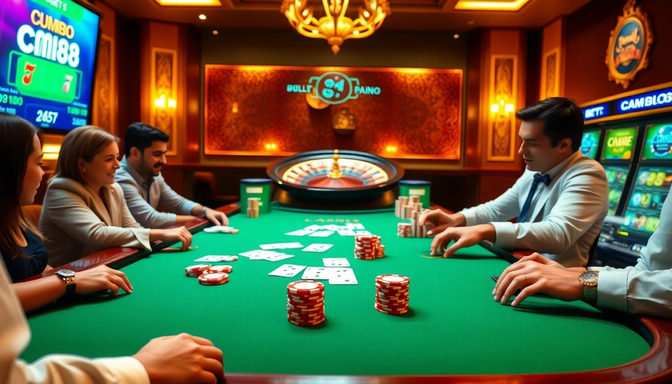 Experience the thrill of cm88 at a luxurious poker table, capturing the excitement of high-stakes gaming.