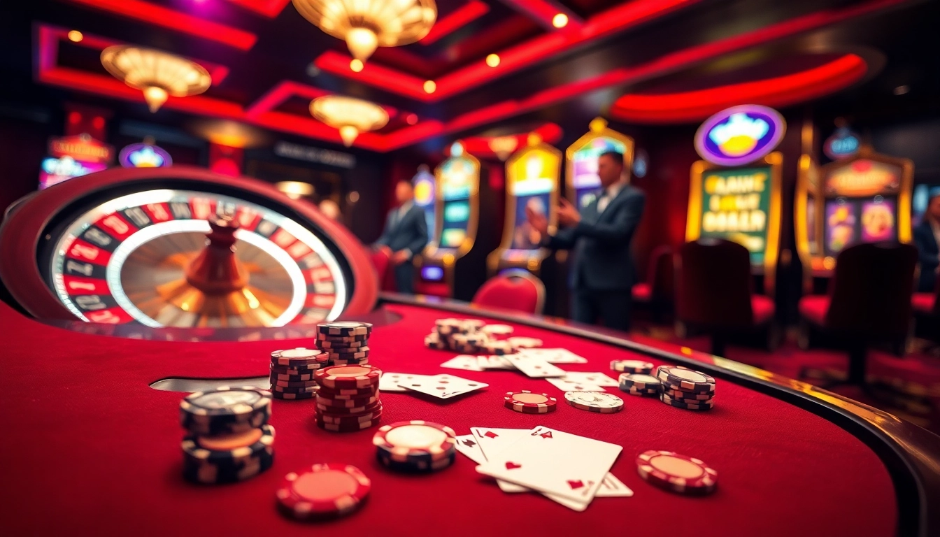 Experience the thrill of gambling with XX88's luxurious poker table and roulette wheel.