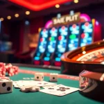 Engage with Link Vào Nhà Cái 68VIP at a luxury casino table featuring vibrant poker chips and cards.