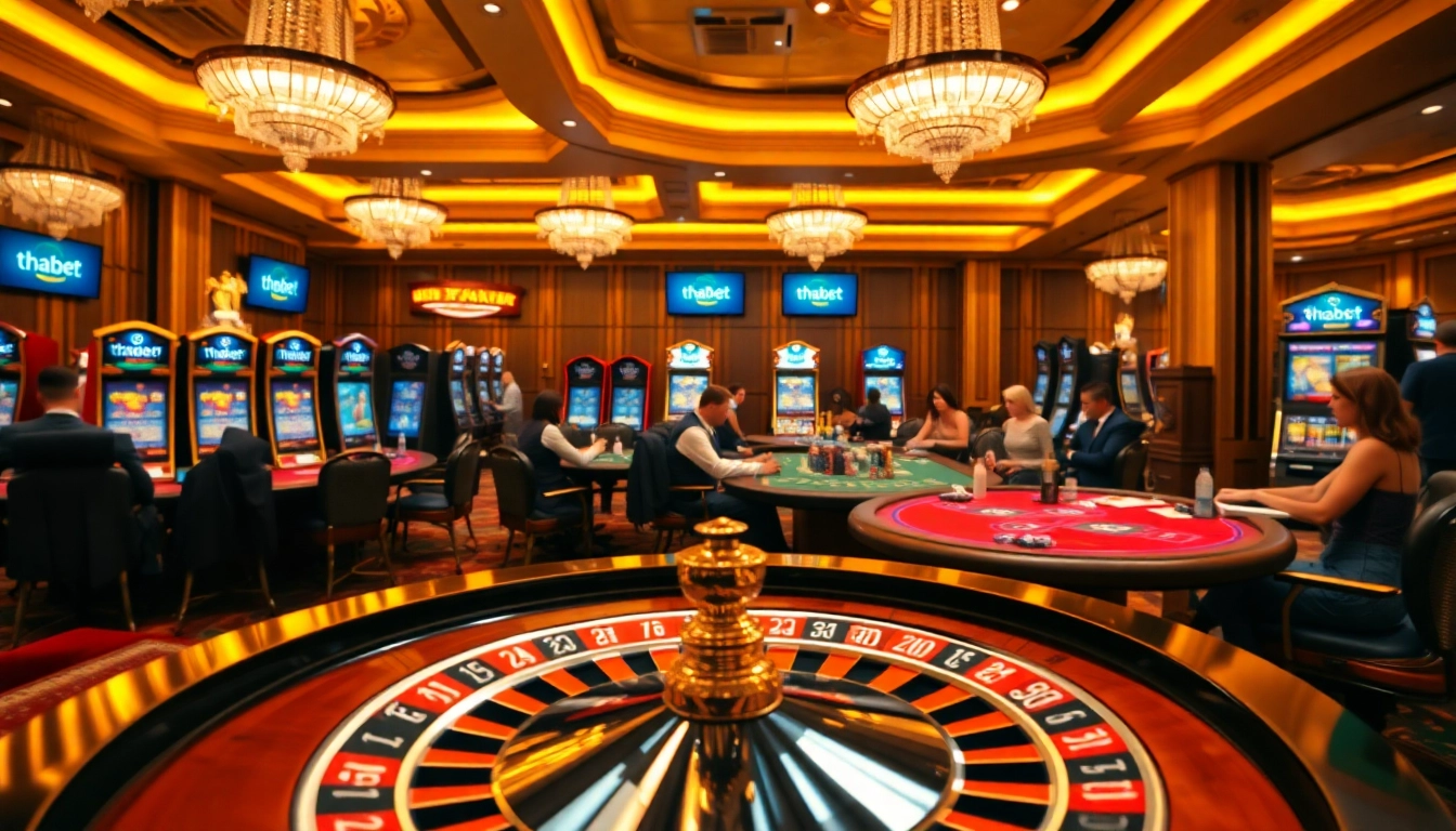Experience the thrill of thabet org with vibrant card games and roulette excitement in a top casino setting.