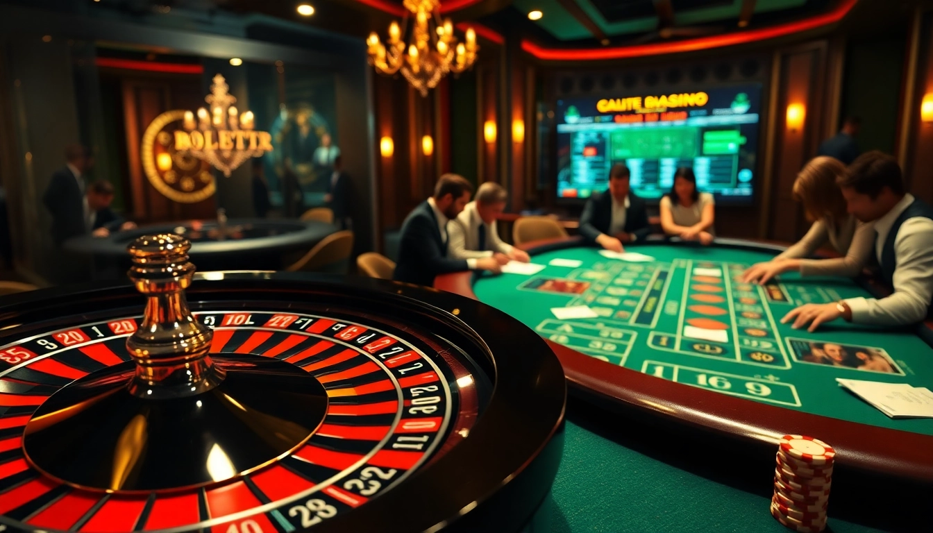 Winning at ok8386 with poker chips on a lavish casino table.