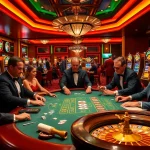 88clb players engaging in high-stakes poker with vibrant casino elements.