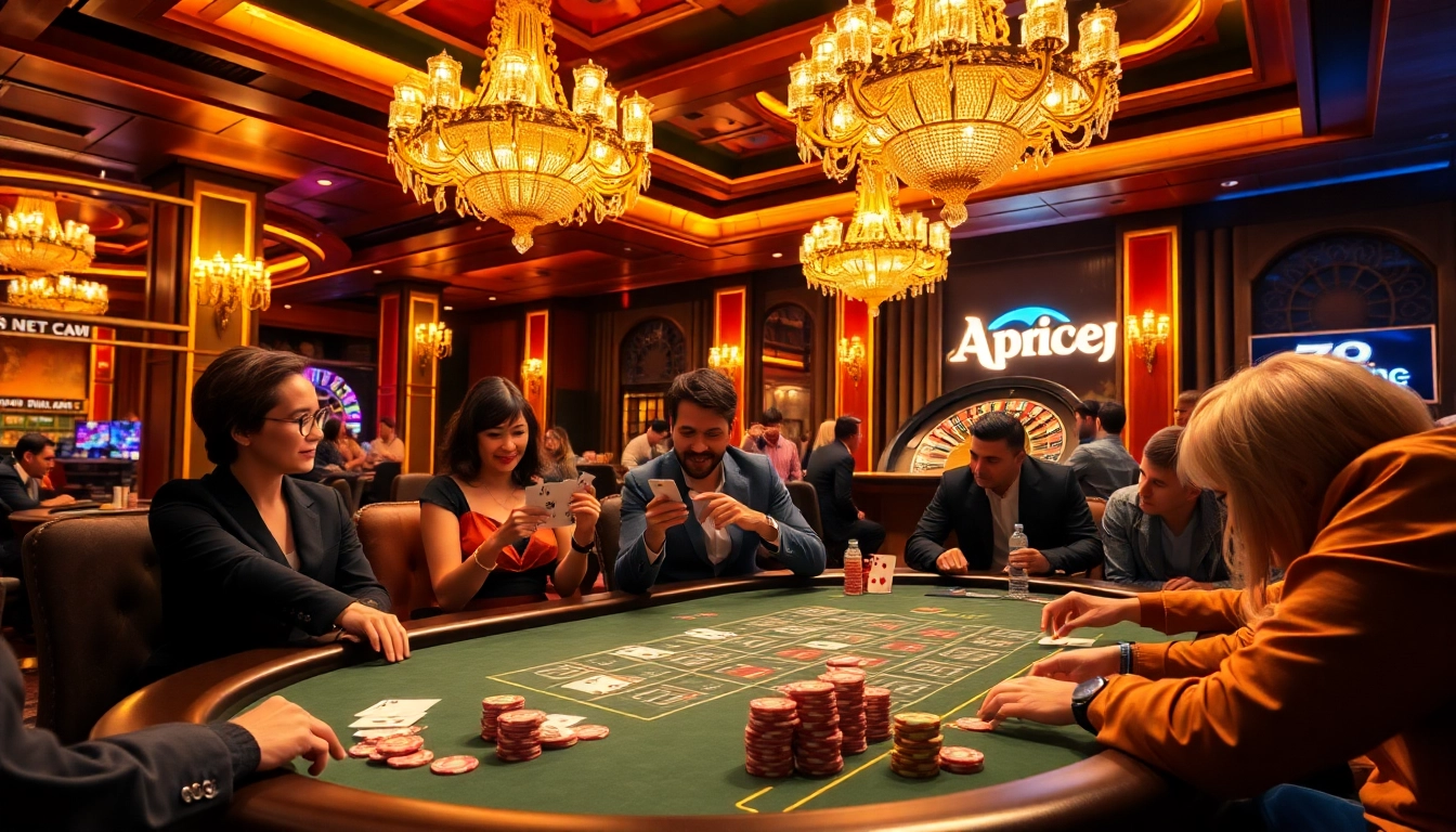 Exciting poker game at 79king casino featuring vibrant atmosphere and luxurious elements.