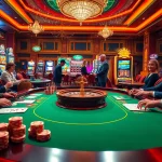 Vibrant 789club casino table scene with players enjoying thrilling card games and roulette.