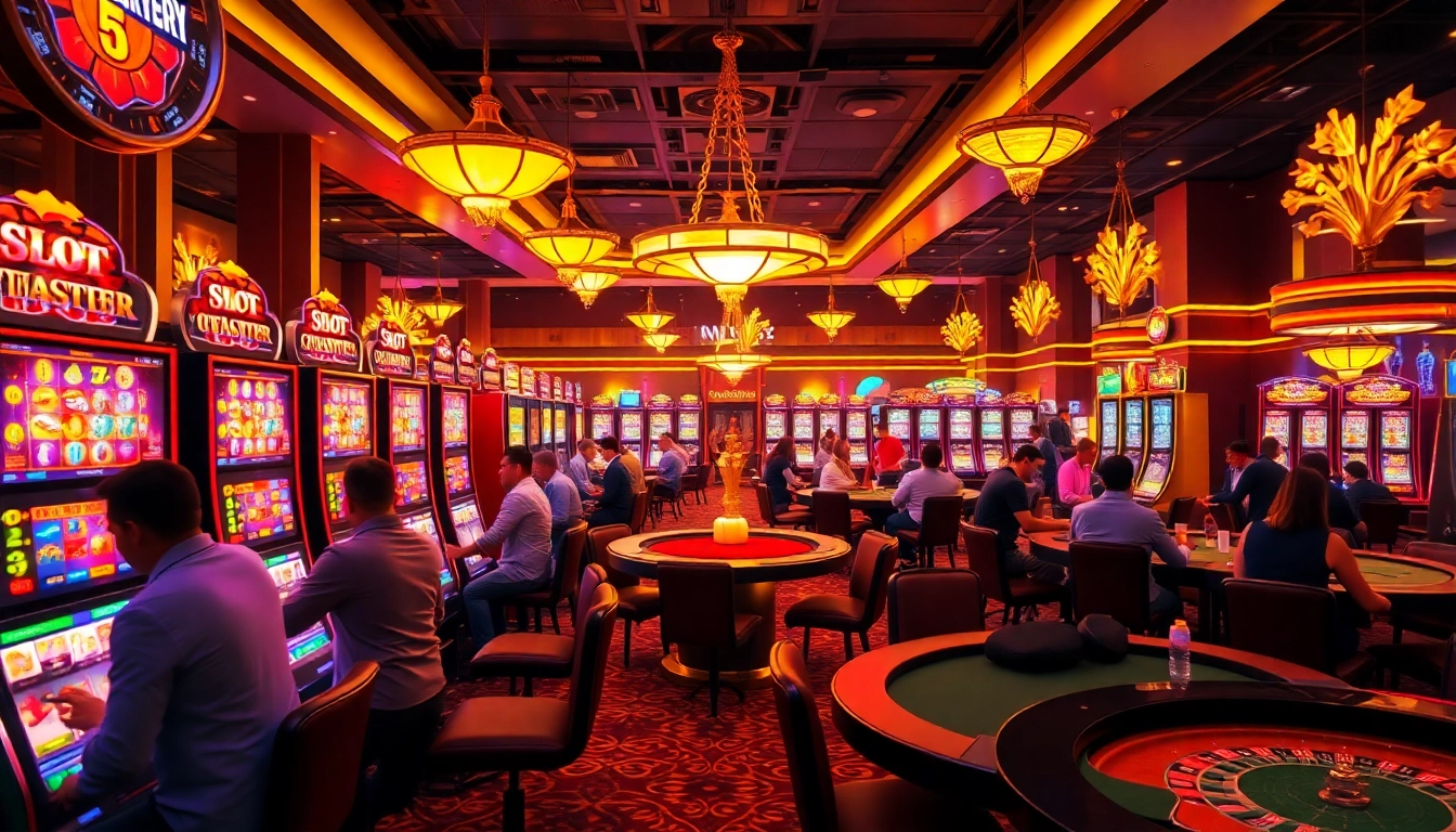 Experience the excitement of slot gacor in a luxurious casino filled with vibrant games and engaged players.