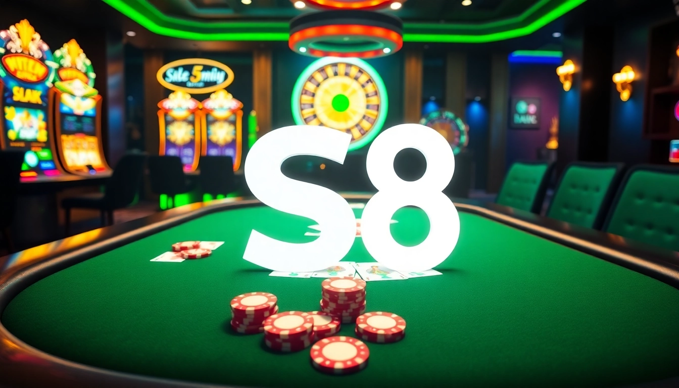 Experience thrilling gameplay at S8 casino with vivid gaming visuals and lively table action.