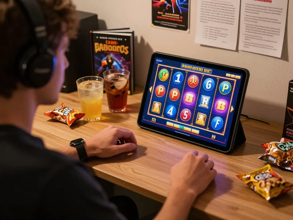 Engaging online slot gaming session showcasing a player focused on winning strategies in situs slot gaming.