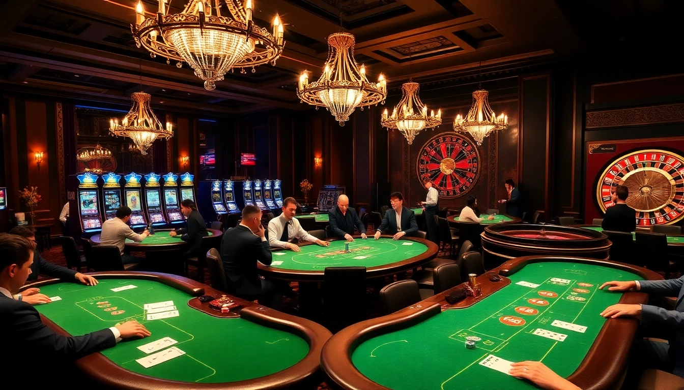Players experiencing excitement at the tables on https://188v.today/ casino, showcasing vibrant slots and roulette wheels.