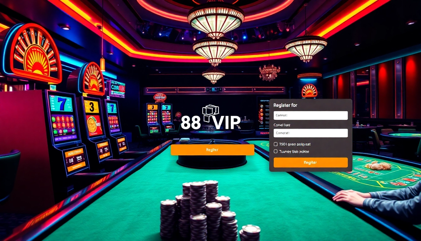 Join Đăng Ký Nhà Cái 68VIP and experience the thrill of online gambling with vibrant casino visuals.
